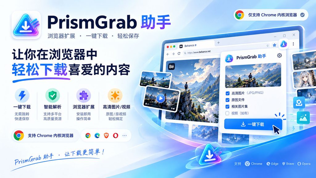 图片[1]-PrismGrab v1.2.1+ 版本 浏览器扩展（PrismGrab助手1.0.0） · 安装与使用教程-聆曦博客